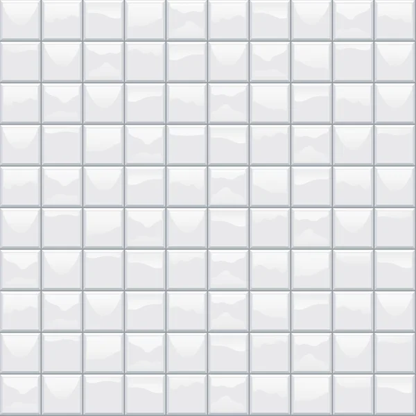 White Glossy Ceramic Square Tiles Seamless Pattern Home Interior Bathroom — Stock Vector