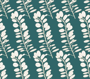 Sebzesiz desenli, ince dallı, ana hatlarıyla çizilmiş el yapımı mavi arka plan. Tasarım için vektör illüstrasyonu.