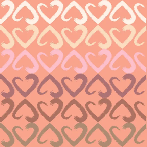 Απρόσκοπτη Μοτίβο Αλυσίδων Πολύχρωμων Καρδιών Από Βούρτσα Ακουαρέλας Ροζ Φόντο Διάνυσμα Αρχείου