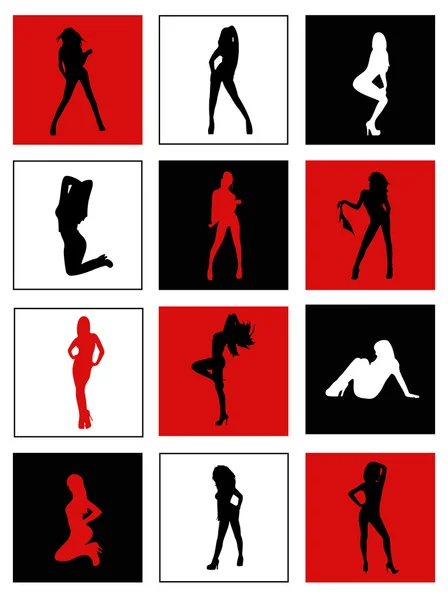 Silhouettes de danseuses — Image vectorielle