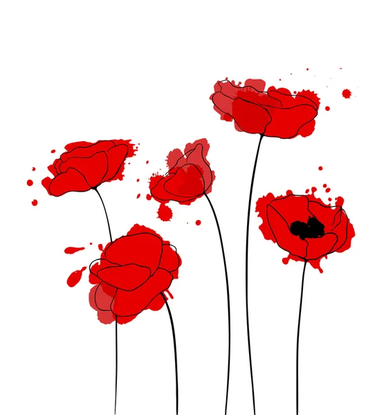 Poppies — Stock Vector