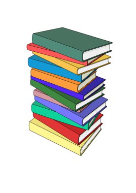 kitap yığını içinde renk