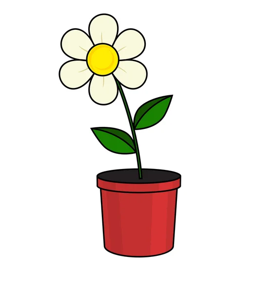 Fleur dans un pot — Image vectorielle