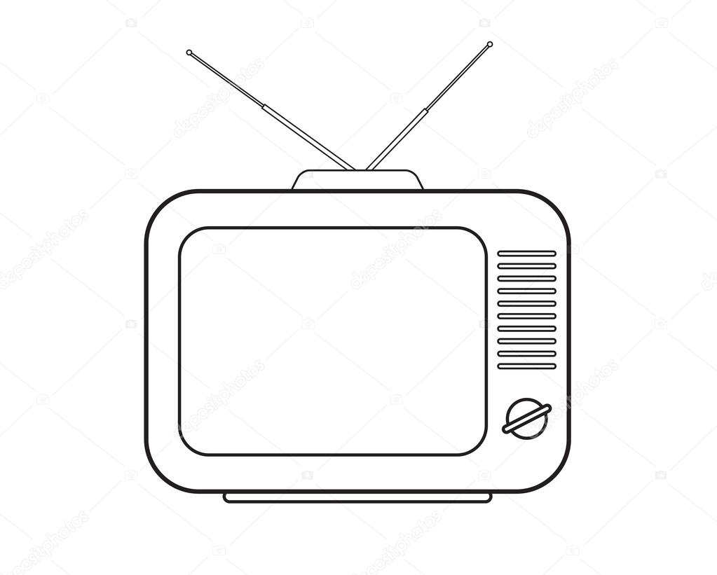 Television set drawing TV set drawing — Stock Vector © cmeree 43957527