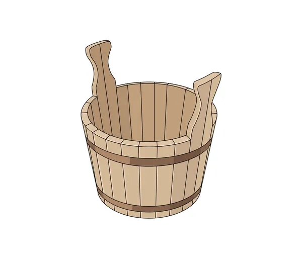 Cuenca de madera — Vector de stock