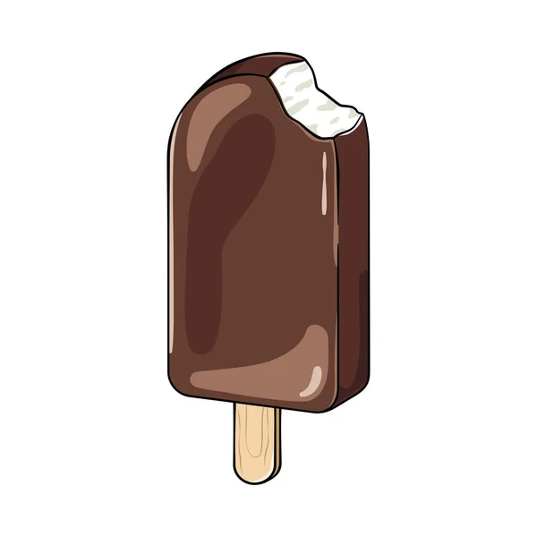 チョコレートアイスクリーム エスキモー ベクトルドローイング — ストックベクタ