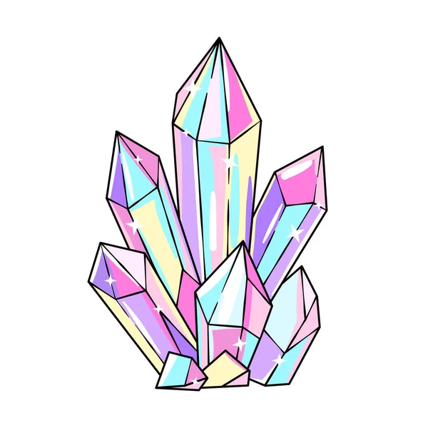 Diamante Cristale Minerale Desen Vectorial — Vector de stoc