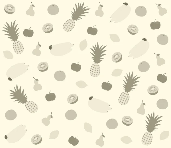 Fruit pattern gray — Stock Vector
