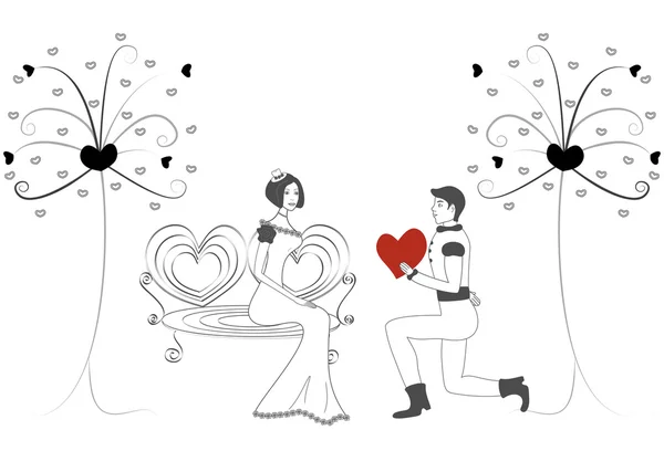 Чоловіки і жінки в коханні — стоковий вектор