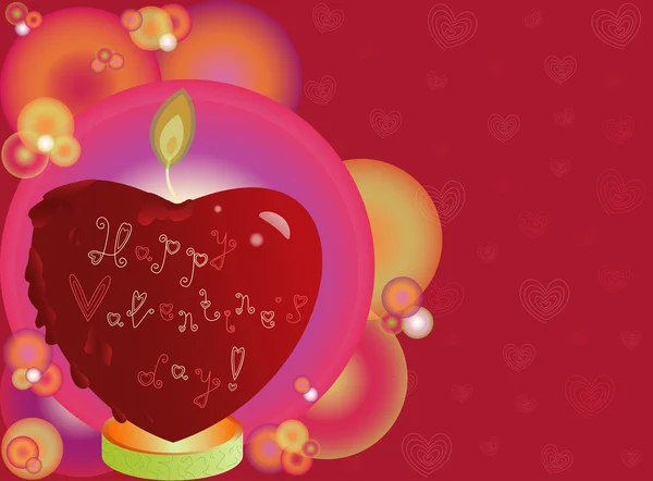Valentýna svíčka ve tvaru srdce — Stockový vektor