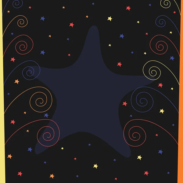 El cielo estrellado en el bosque — Vector de stock