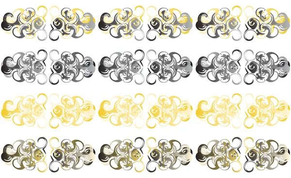 Dekorativní vzory černé a zlaté tóny — Stockový vektor