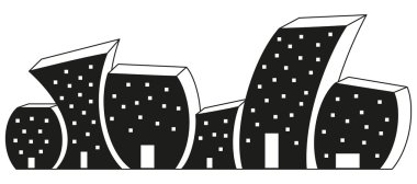 siyah-beyaz evler silüeti