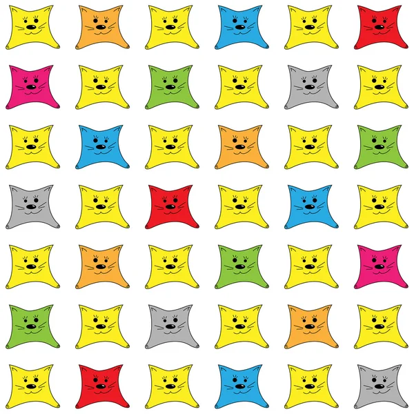 Fundo com gatinhos coloridos — Vetor de Stock