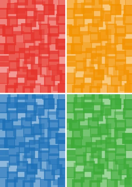 Red, orange, blue and green background of squares — Stock Vector