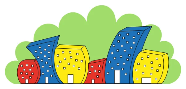 Casas de colores divertidos — Vector de stock