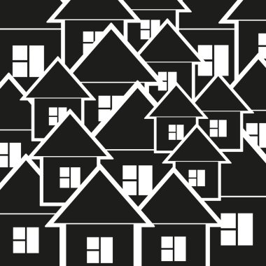 arka plan siyah ve beyaz evler