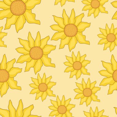 Dikişsiz arka plan ayçiçeği