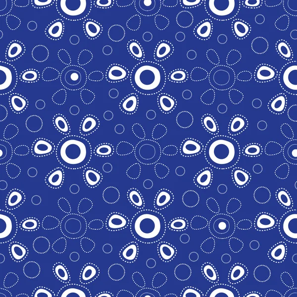 Fundo floral azul sem costura — Vetor de Stock