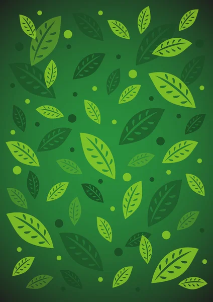 Abstraktní pozadí zelené listí — Stockový vektor