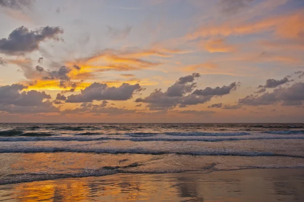 Golden sunset on the sea