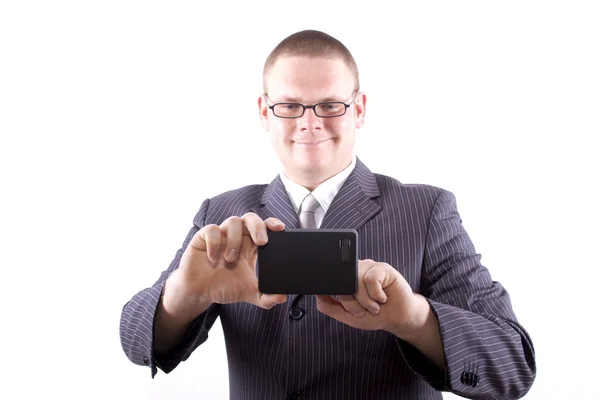 Businessman with smartphone — Stock Photo, Image