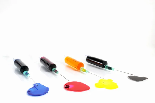 CMYK syringes — Stock Photo, Image