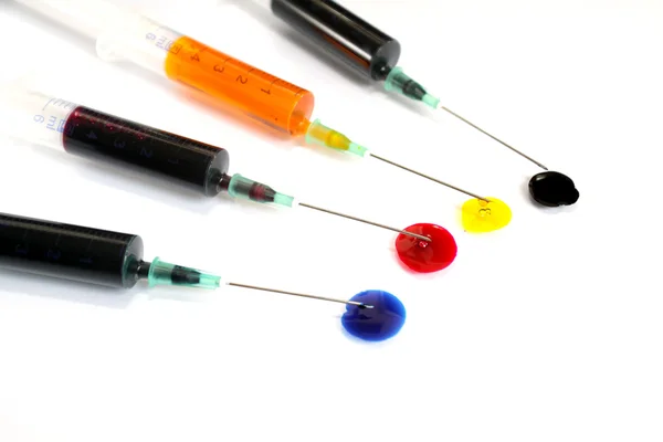 CMYK syringes — Stock Photo, Image