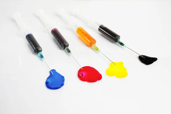 CMYK syringes — Stock Photo, Image