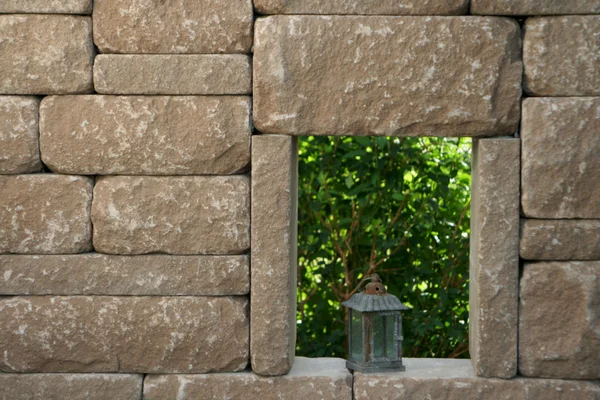 Drywall com janela de baía — Fotografia de Stock
