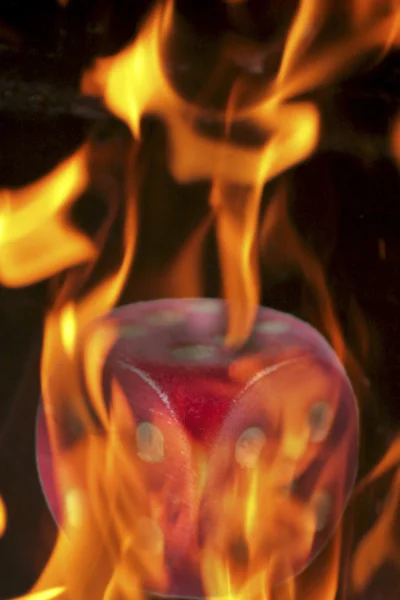 Burning red dice — Stock Photo, Image