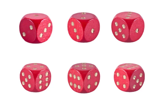 Six red dice — Stock Photo, Image