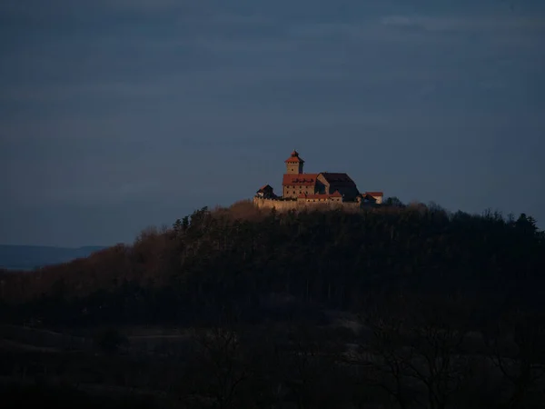 Veste Wachsenburg Zimě — Stock fotografie