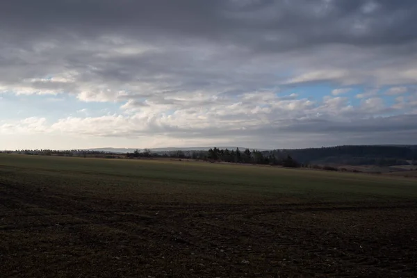 Landschaft Winter Ohne Schnee — Stockfoto