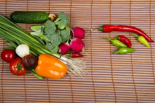 Various vegetables on a mat — Stock Photo, Image