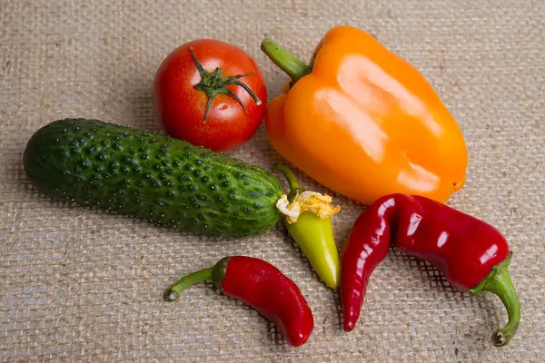 Fresh vegetables on a bagging — Stock Photo, Image