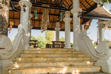Budist tapınağı, chiang mai, Tayland, mermer merdiven. kamu malı