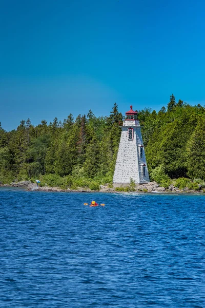 Espectacular Paisaje Verano Bahía Georgia Canadá Faro Rompió Pedacitos —  Fotos de Stock