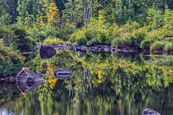 Grenzeloze Reflectie Huidige Rivier Thunder Bay Canada — Stockfoto