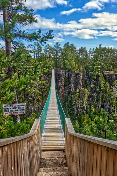 Fußgängerbrücke Zwischen Dem Canyon 600 Fuß Höhe Thunder Bay Ontario — Stockfoto