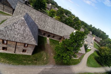 Bird's's eye view of the Fur trading post, Fort William, Thunder Bay, Ontario, Canada