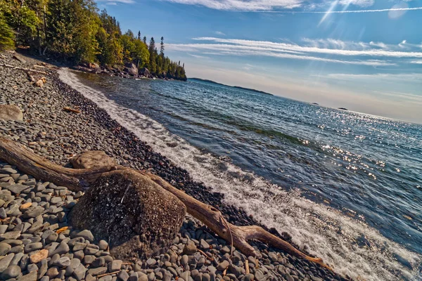 Сонце Найбільше Світі Прісноводне Озеро Sleeping Giant Thunder Bay Ontario — стокове фото