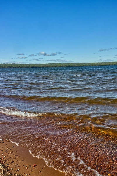 Земля Вода Рослинність Хмари Небо Біля Озера Тандер Бей Онтаріо — стокове фото