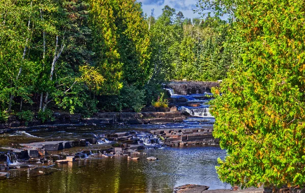 Inúmeras Cachoeiras Vários Tipos Rio Trowbridge Falls Thunder Bay Canadá — Fotografia de Stock