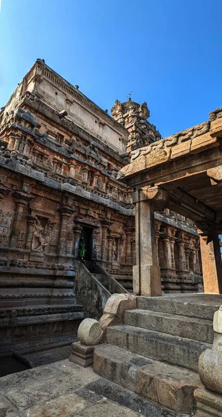 Multi Layered Stone Architecture Build One Another Dharasuram Tamil Nadu — Stock Photo, Image