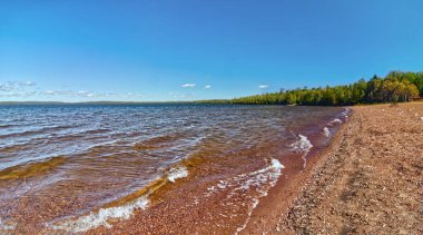 Marie Louise Gölü, SGPP, Thunder Bay, on, Kanada kıyılarına çarpan geniş alanların panoramik görüntüsü