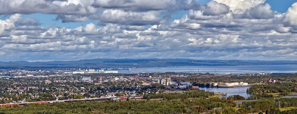 Vista Panoramica Del Gigante Addormentato Della Città Industriale Thunder Bay — Foto Stock