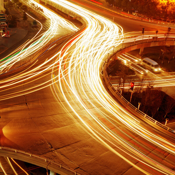 Overpass of the light trails