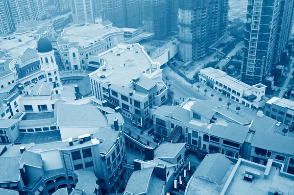 Utsyn over byen fra luften – stockfoto