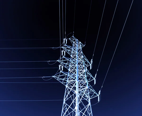 High-voltage tower sky background — Stock Photo, Image